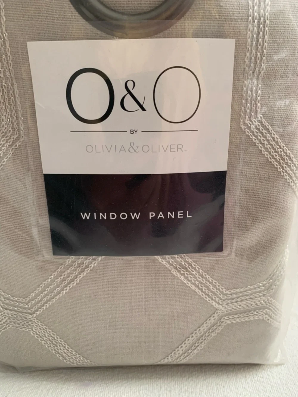 NWOT O&O by Olivia & Oliver Black Out Beige Grommet Window Panel